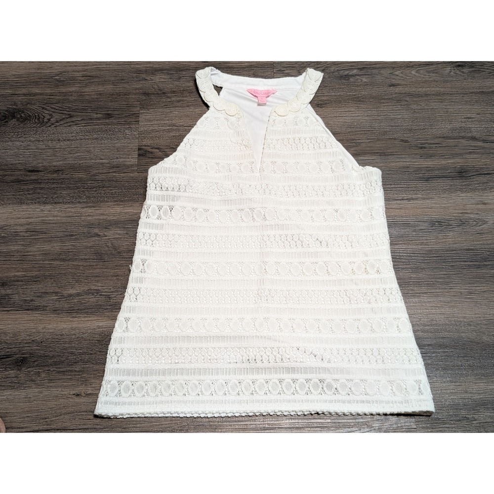 Lilly Pulitzer White Lace Halter Neck Dress‎ Tunic Size S